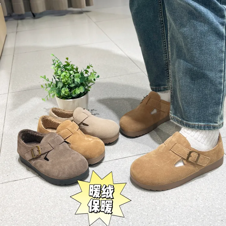 直播专享价【双11同价热风商场款】【琥珀流光】女加绒全包勃肯鞋软底保暖