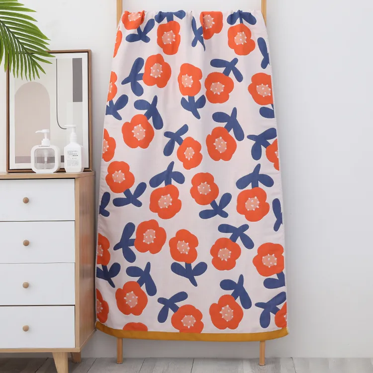 快乐生活80*160成人纯棉纱布浴巾沙发巾