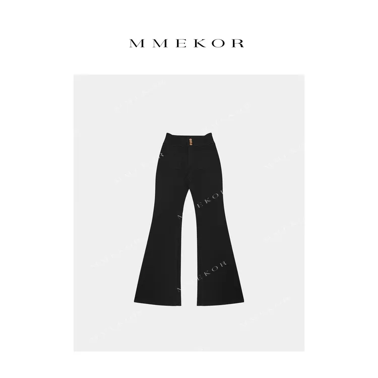 MMEKOR“细腰裤”2025新款秋款原宿辣妹时髦抓绒牛仔裤 50102