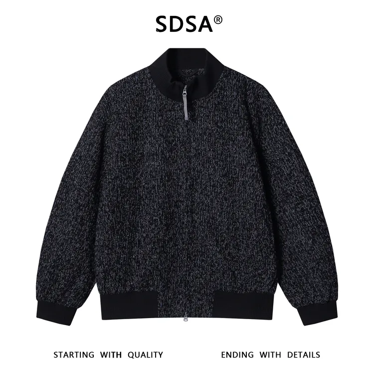SDSA男士秋冬新款痞帅男装韩版撞色小香风半拉链立领卫衣百搭时尚