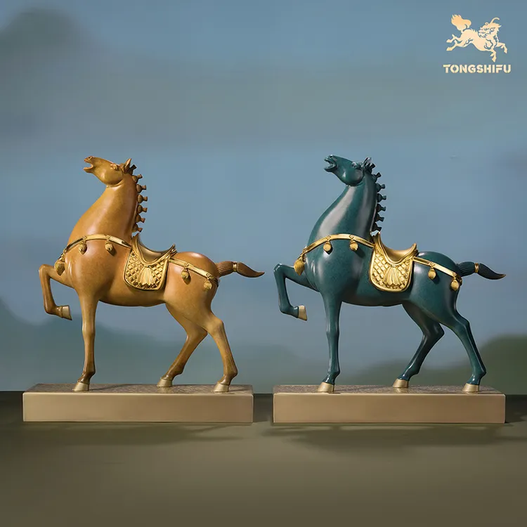 铜师傅《马到成功》办公室客厅电视柜装饰品 生肖马年乔迁开业礼物