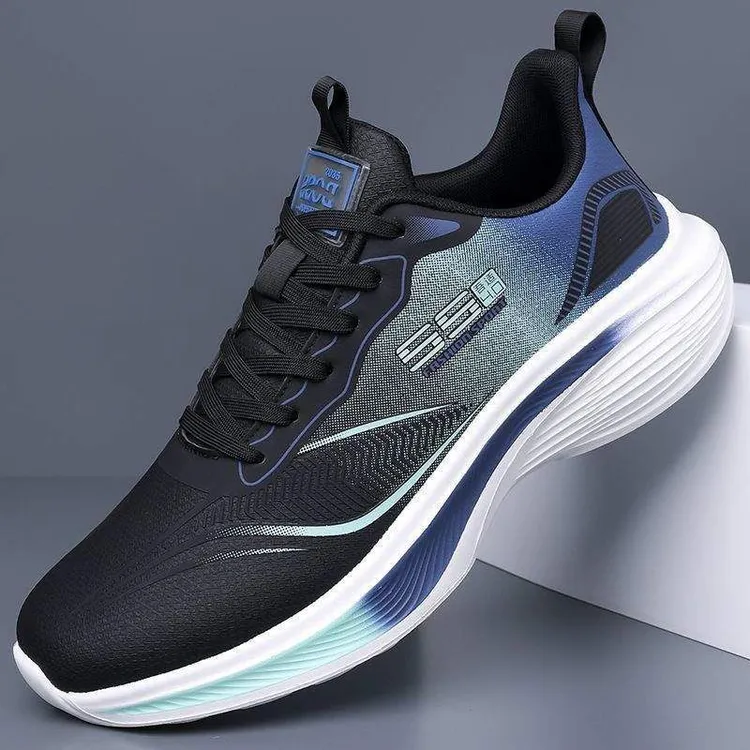 蛛王男鞋2025夏季透气网鞋男款飞织网面防臭跑步鞋轻便软底运动鞋