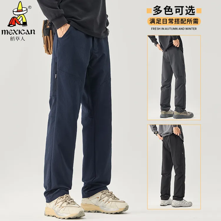 Mexican/稻草人2025秋冬季新款男士三防时尚户外宽松直筒休闲长裤