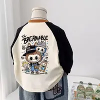 男童帅气纯棉长袖T恤2025秋季新款儿童宝宝卡通拼接袖打底衫潮