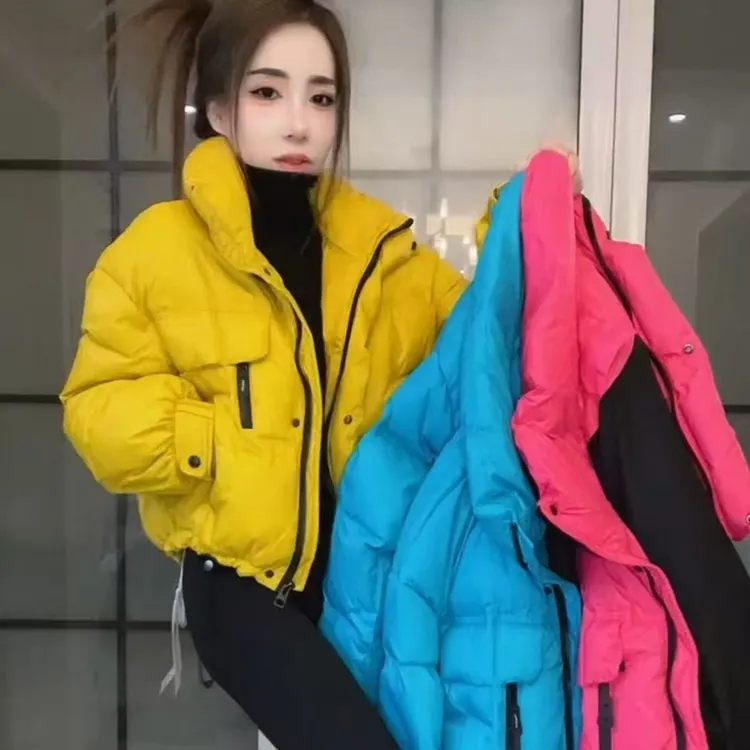 高档糖果色小个子短款羽绒服女冬季新款时尚韩版加厚面包服白鸭绒