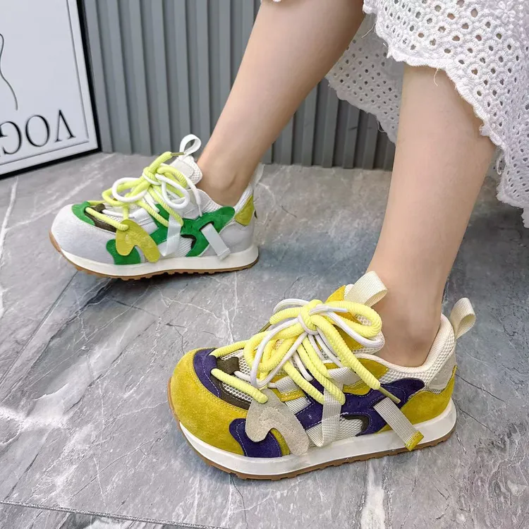 老爹鞋复古运动鞋时尚低帮透气厚底百搭夏季拼色潮流男鞋女鞋