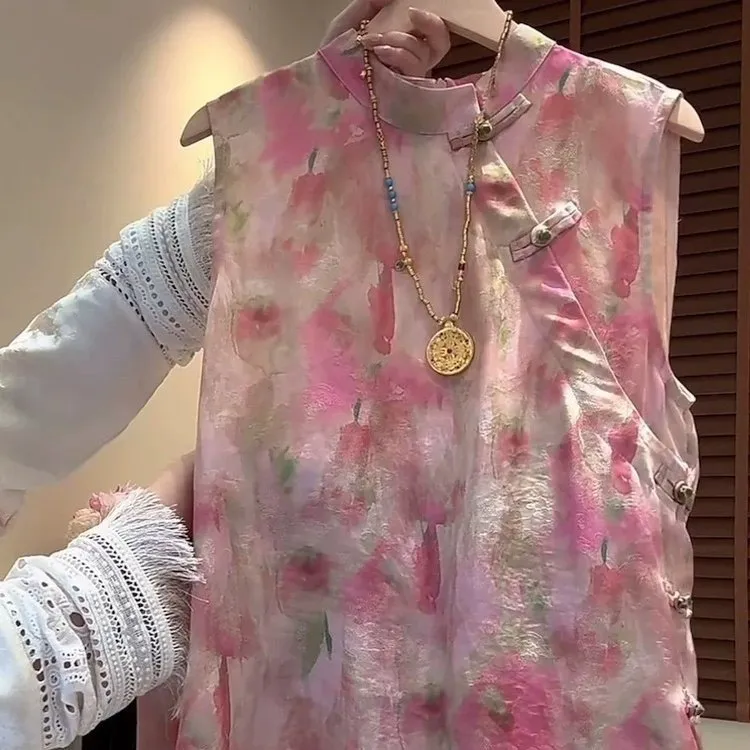 新款时尚爆款新中式女装夏季新款薄款柔软舒适显瘦长款国风女上衣