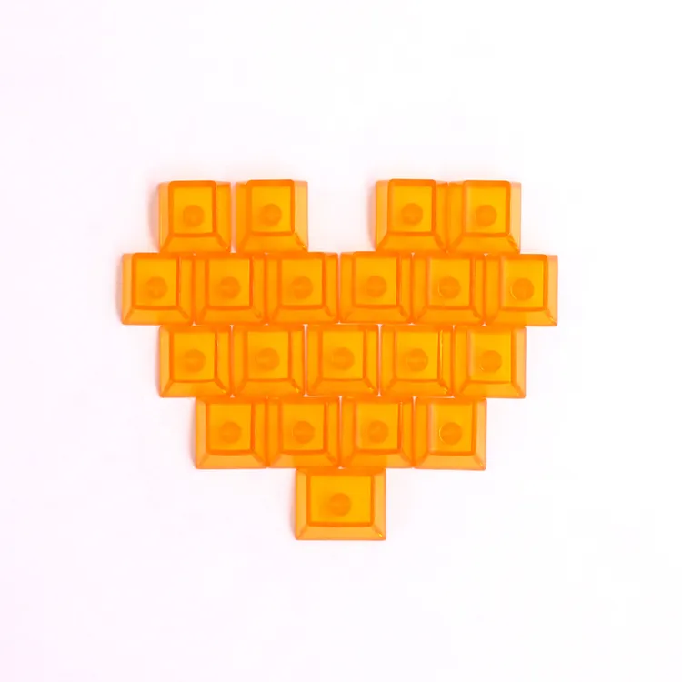 21颗爱心透明键帽 原厂高度 黑色 白色 红色 橙色 绿色