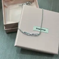 全新未使用 MIU MIU/缪缪 满钻链条项链 锁骨链 有盒