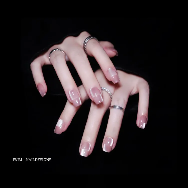 【LAILAI522号】JWJM设计手工穿戴甲爆闪猫眼锆石高级显手白10秋片