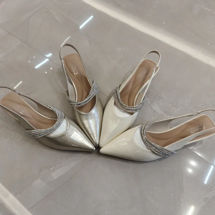 欧版时尚气质优雅洋气款高档水晶单根鞋