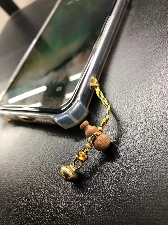 非金属布艺项链 桃木红花仙草保平安黄铜包包手工纳福手机钥匙扣