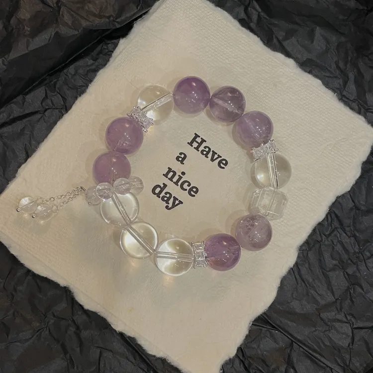 【上岸紫2.0】14m白水晶+紫水晶原创设计天然水晶多样性随机发TY254