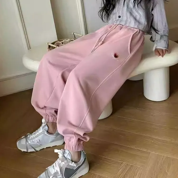 女童裤子春秋新款运动裤休闲儿童束脚卫裤女中大童百搭薄款长裤子