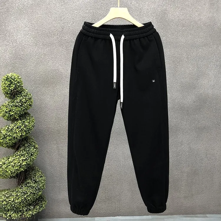 秋季简约百搭小标束脚休闲裤男宽松运动卫裤美式街潮流复古长裤