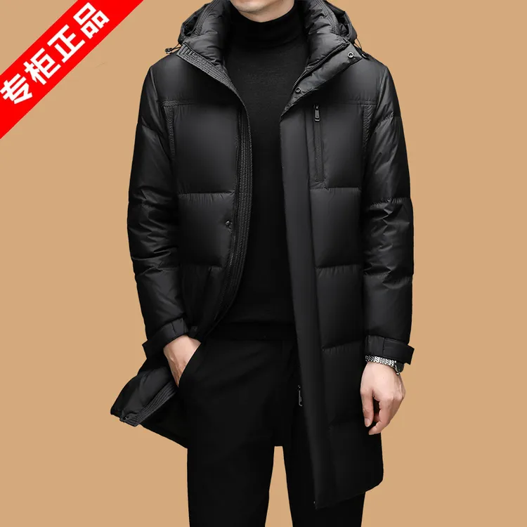 【专柜正品】意大利高端中长款羽绒服男冬季新款白鸭绒保暖防寒外套