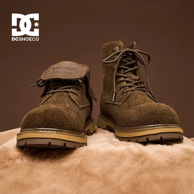 DCSHOES KRYSSA EDGE 冬季新款头层牛皮翻皮靴情侣工装马丁靴男