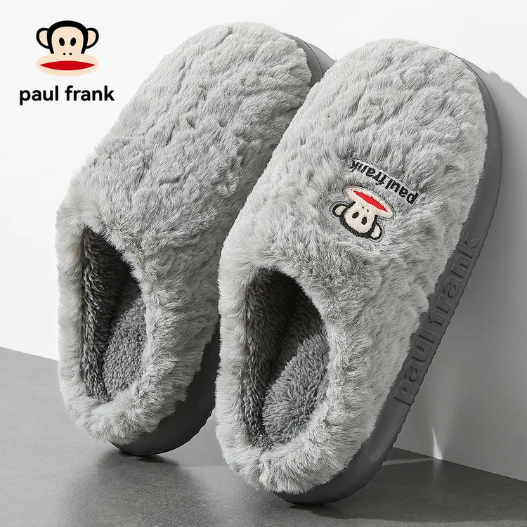 大嘴猴踩屎感棉拖鞋男款2025新款冬季室内家居保暖防滑静音棉拖女