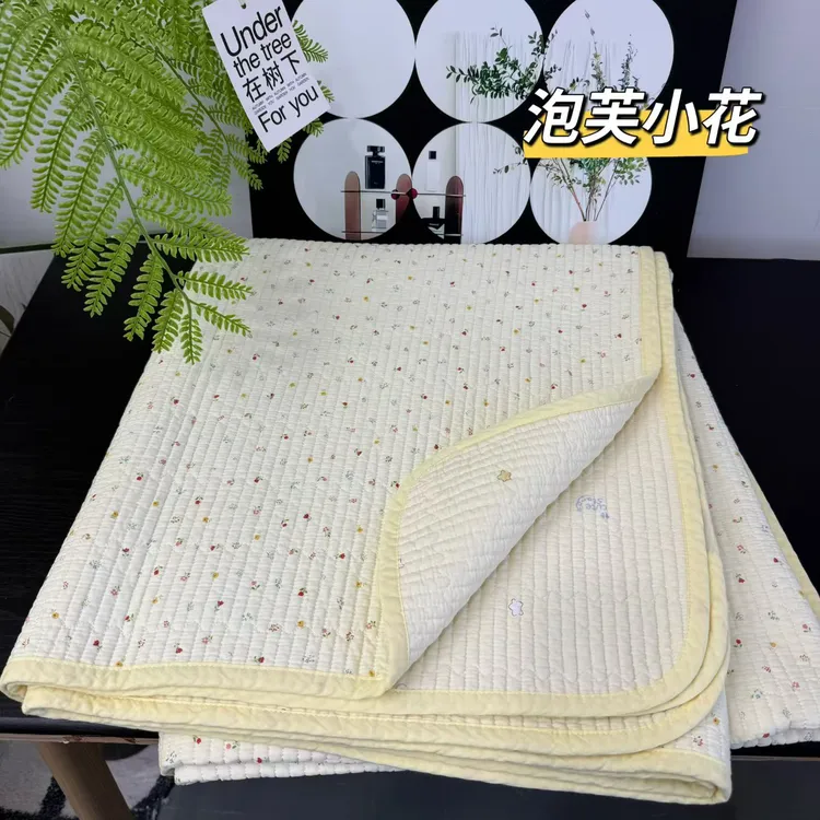 「爆款」双面纯棉床盖盖毯夹棉防滑加厚床单榻榻米四季通用三件套