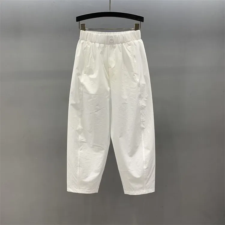 2025夏季新款透气八分裤女哈伦裤百搭工装裤高腰显瘦九分休闲裤女