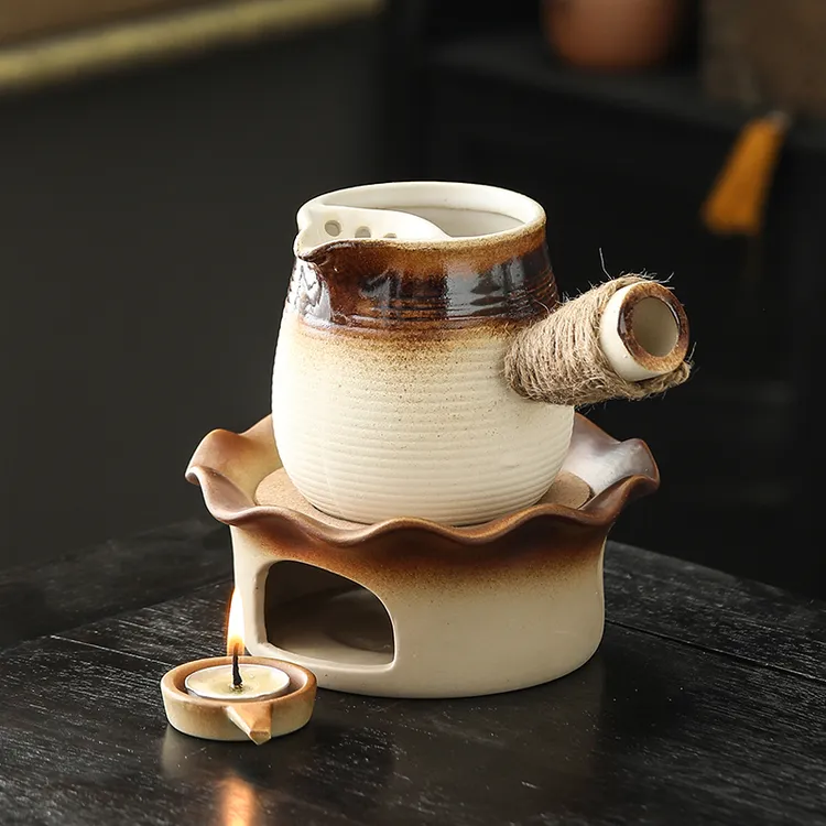 蜡烛温茶炉底座家用围炉煮茶暖茶小火炉罐罐暖奶壶粗陶泡茶壶全套