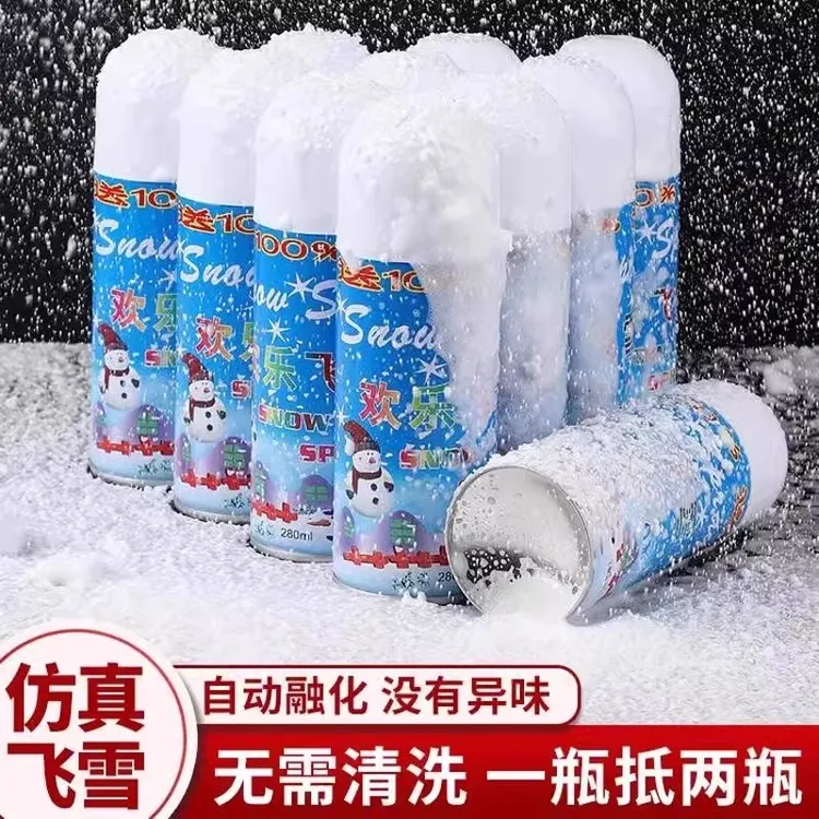 雪花喷雾人工手持仿真飘雪圣诞节拍摄喷雪人造假下雪雪罐飞雪道具