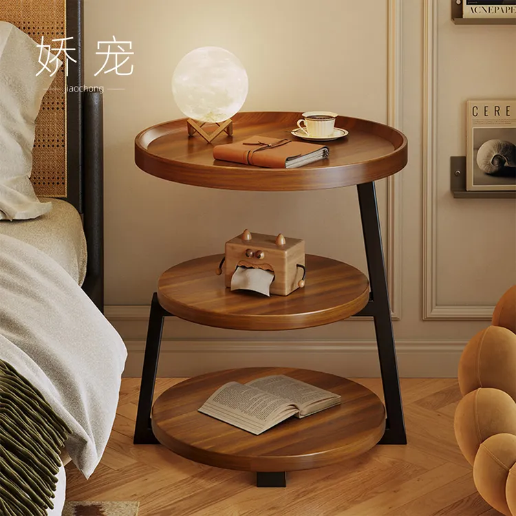 床头柜卧室家用小型床边置物架创意小桌子轻奢2025新款爆款圆形