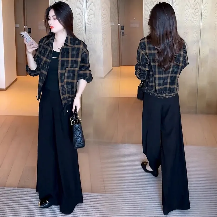 时尚格子短外套女2025秋季新款洋气显瘦小个子休闲百搭气质上衣潮