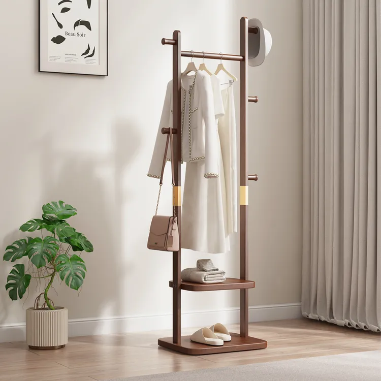 春漫里实木落地式衣帽架卧室客厅挂衣架办公室落地衣架简约晾衣架
