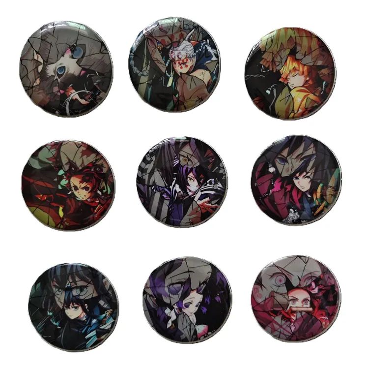 鬼灭之刃破碎感吧唧徽章动漫吧唧谷子挂件周边反光帅气卡通