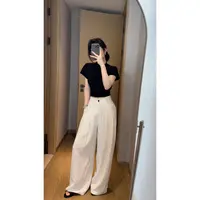 【大女主2】天丝亚麻白色阔腿裤长裤