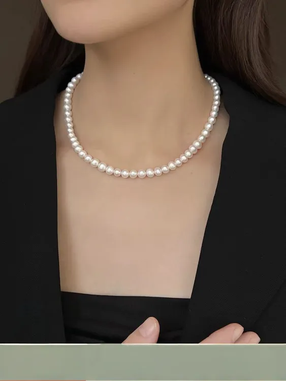 乐妈专享 6-7mm高品质极光淡水珍珠项链