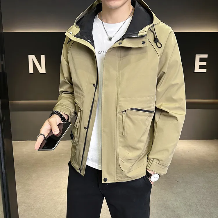 男装潮牌百搭2025秋季连帽春季韩版男士夹克帅气上衣夹克外套