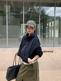 温柔瑶-BEN秋款福利#潮流宽松连帽百搭外套#82622