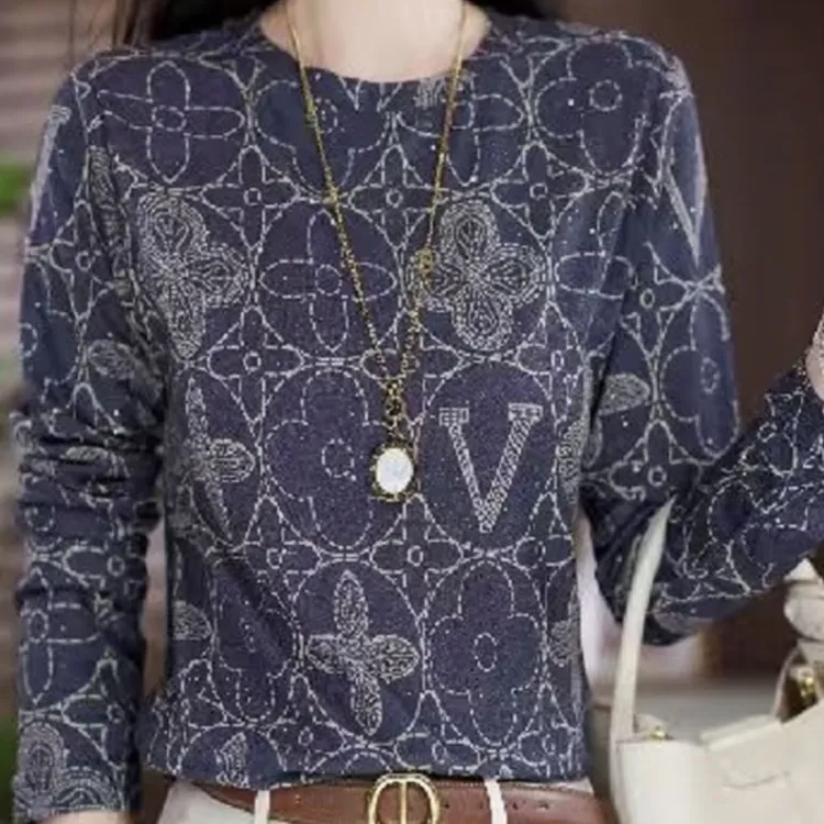 2025新款时尚百搭气质宽松减龄长袖上衣2189