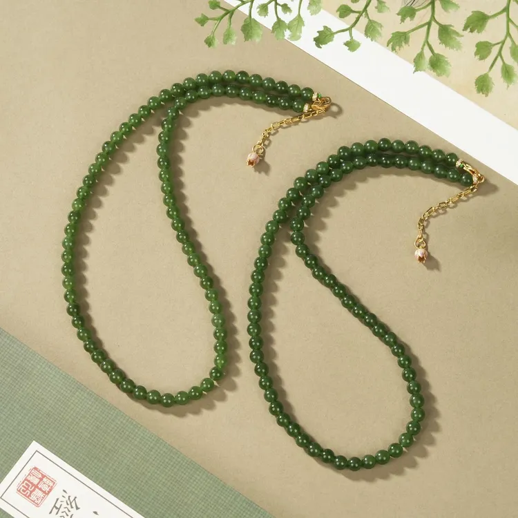 【云上叙】和田玉项链-多样性发一件-约6mm-V24739-M（甄选）