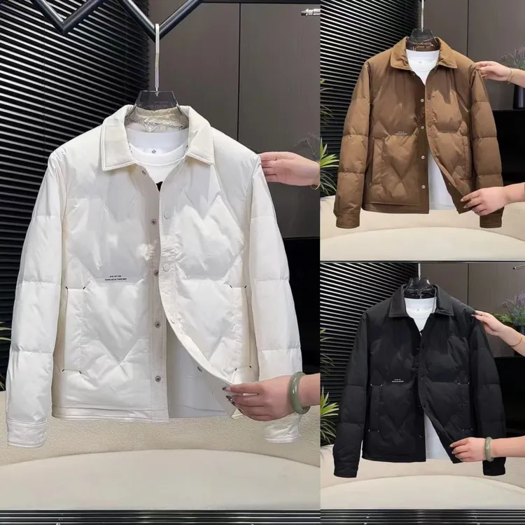 冬季男士新款气质简约翻领防风保暖百搭羽绒服9910