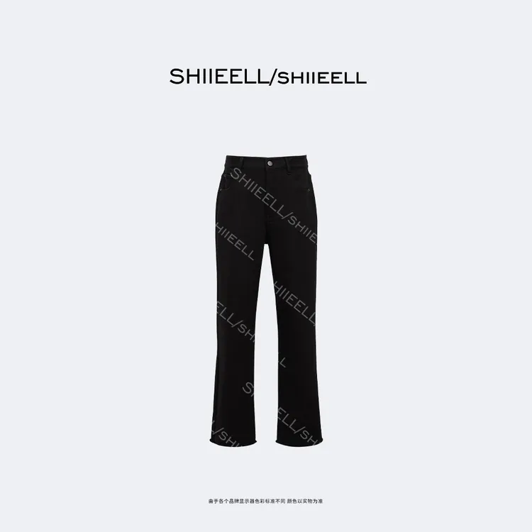 SHIIEELL【小黑裤】秋冬高腰时尚加绒时尚显瘦直筒休闲牛仔裤Z9250