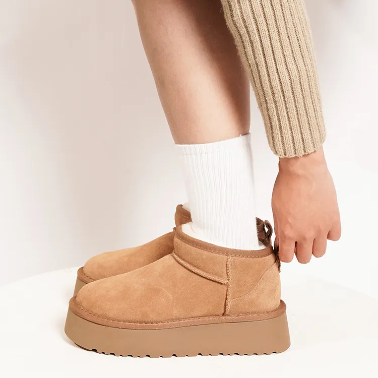 5厘米【防滑厚底Mini/5854】羊皮一体冬季2025新款女爆款桑坡雪地靴