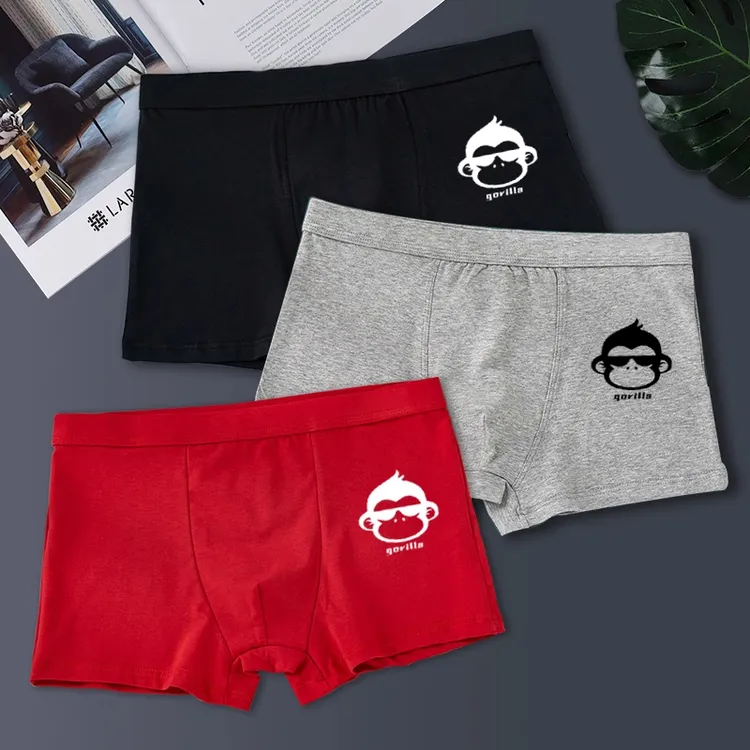 RSRDDY3条装卡通动漫男生内裤男款纯棉学生薄款透气抗菌粉色