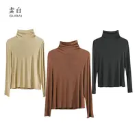 素白马乖【蚕丝】T01940软糯舒适百搭中高领时尚打底针织衫