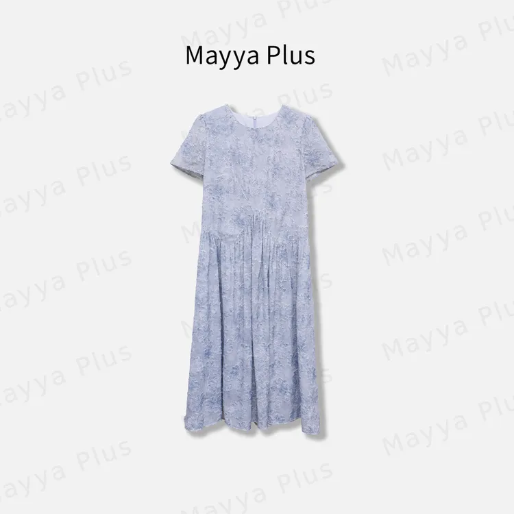 【遇见夏天】Mayya Plus麦芽定制轻奢气质欧若风短袖连衣裙32526820