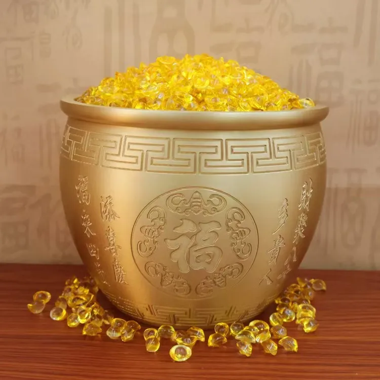 黄铜百福缸零钱缸米缸摆件复古铜喜庆吉祥装饰工艺品(老师推荐)