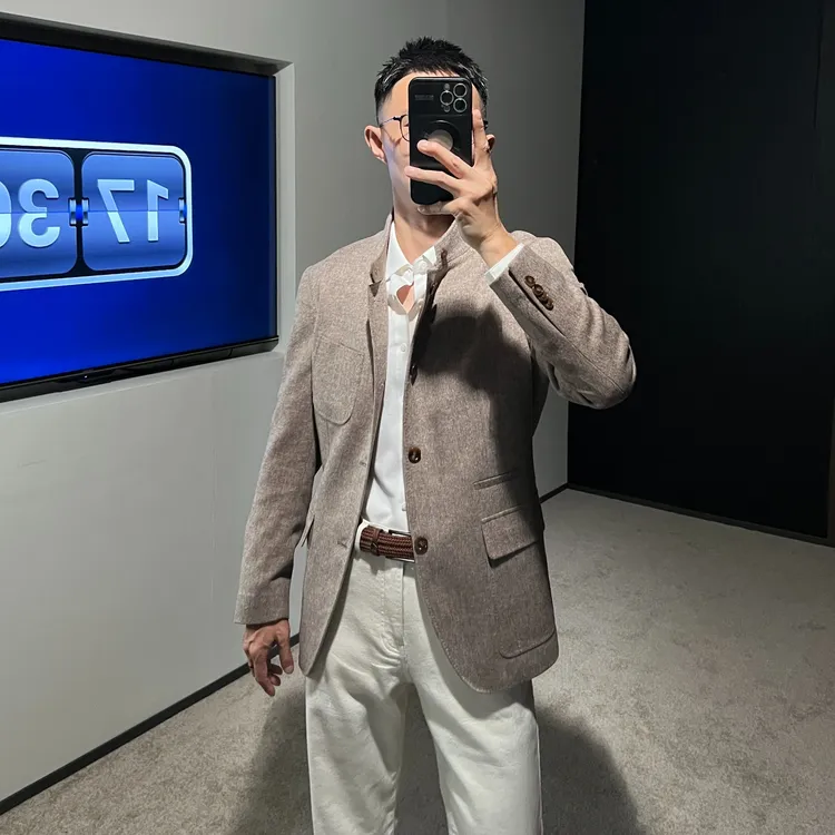 【嵿奢尊享】秋冬25s登*路手工缝制塔*玛尼亚羊*毛伯爵西服夹克男士