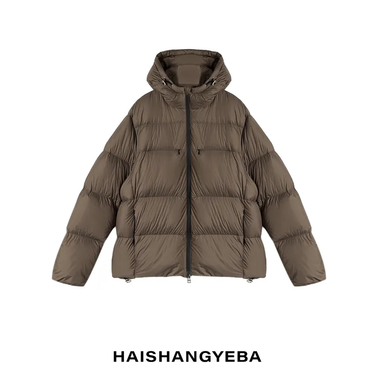 【海上叶爸】新款2025秋冬百搭95白鹅绒男女同款连帽通勤保暖羽绒服