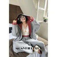 MoNvKiKiPlus2「信风」大码微胖慵懒双面穿外套双腰裤子套装#1818