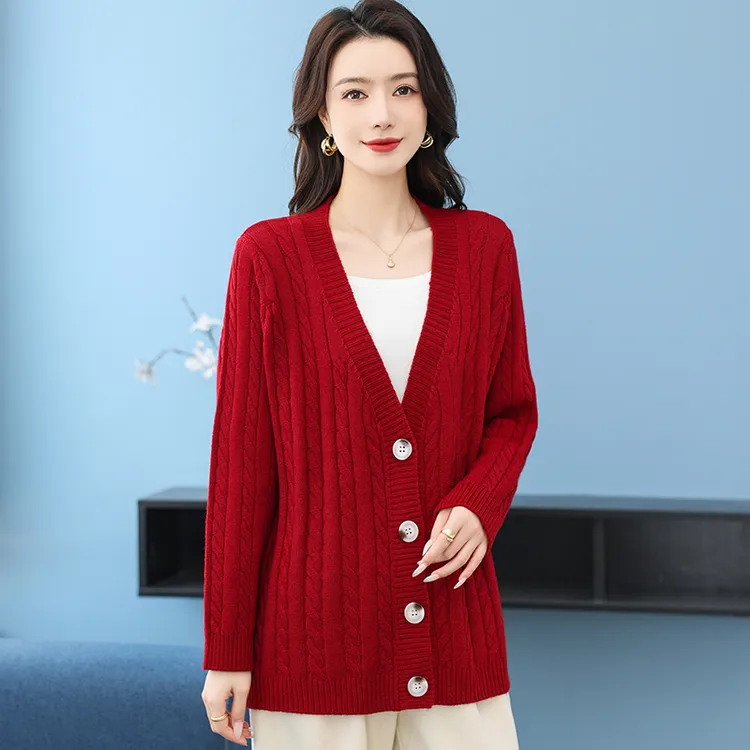 针织毛针织衫加肥加大洋气毛开衫百搭短款宽松女装简约秋冬外套