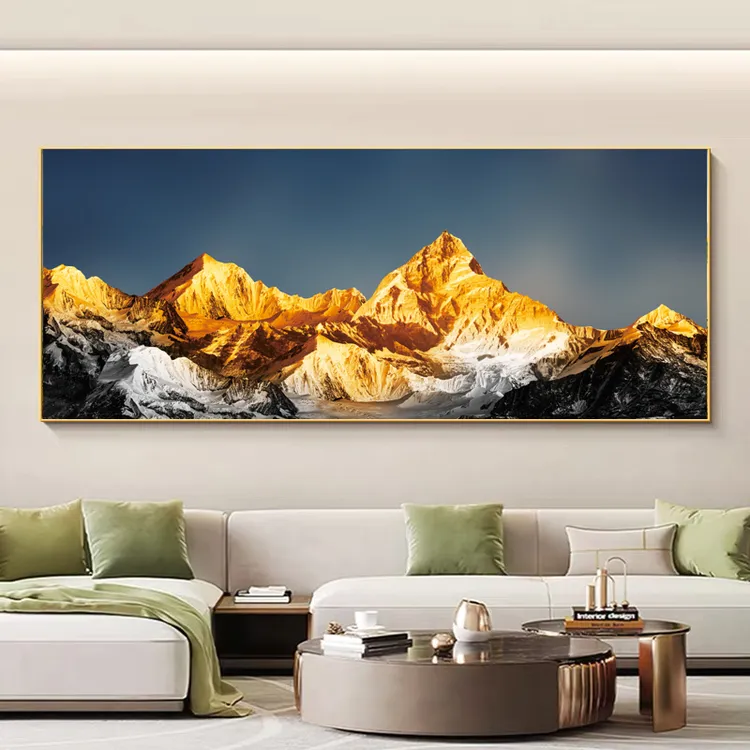 背靠金山装饰画整副客厅沙发背景墙靠山图现代挂画办公室山水壁画