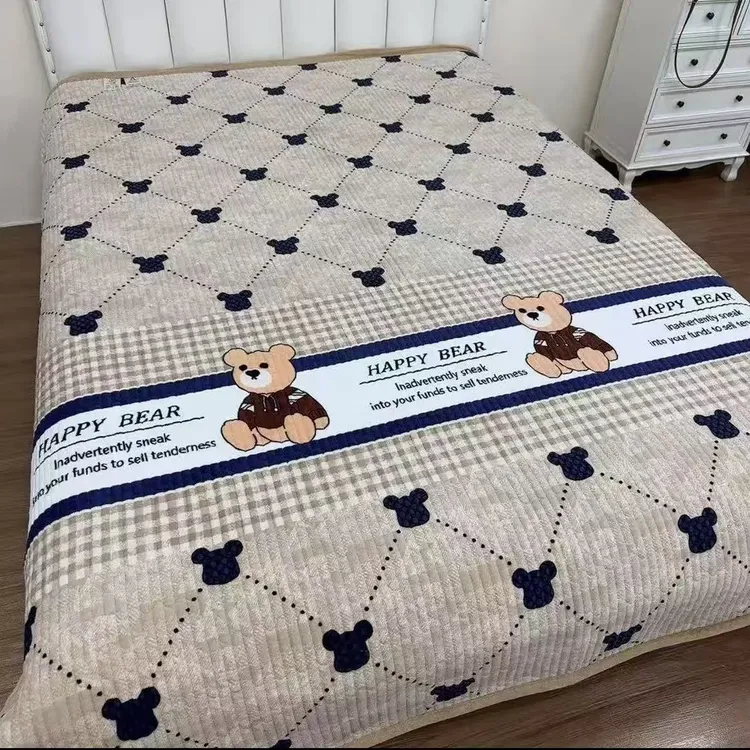 【牛奶绒床盖】 2米2.3米加绒保暖绗绣双面夹棉不跑床大床盖可机洗