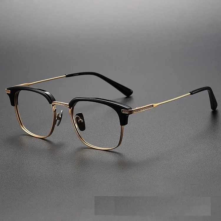 日本男士手作DTX2080眉毛架复古方形商务大脸轻韩版防蓝光眼镜框